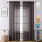 Sheer Curtains 90 Inch Long 2 Panels, Chocolate Light Filtering Living Room by Lecloud