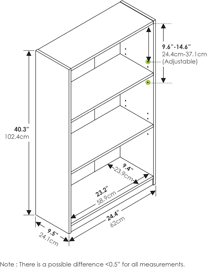Furinno Jaya Book Shelf, 3-Tier Bookshelf, Bookcase - Image 3