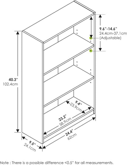 Furinno Jaya Book Shelf, 3-Tier Bookshelf, Bookcase - Image 3