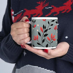 11 OZ Novelty Coffee Mugs - Christmas Gift (Leaf Flower Design)