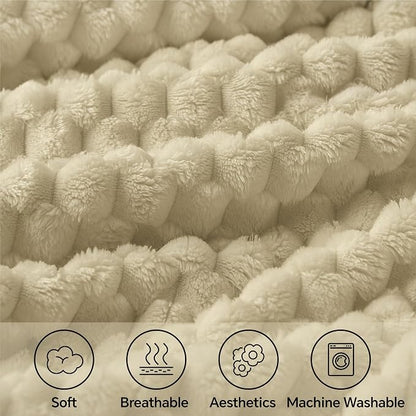 BEDELITE Almond Twin Blanket for Couch, Soft Cozy Gifts for Women, 60 * 80 | 3D - Image 3
