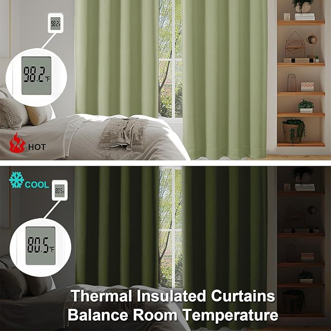 Simplebrand Ava Sage Green Blackout Curtains - Image 6