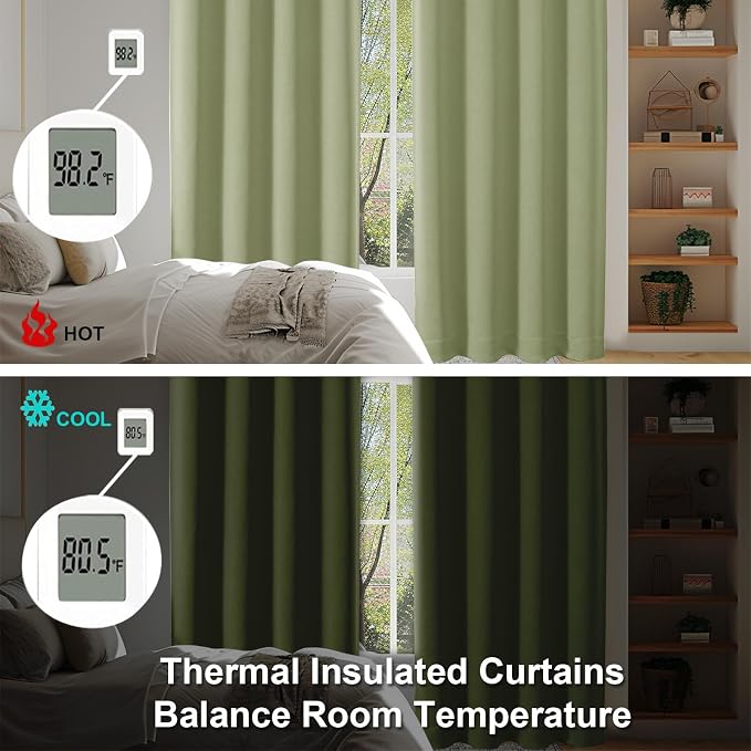 Simplebrand Ava Sage Green Blackout Curtains - Image 6