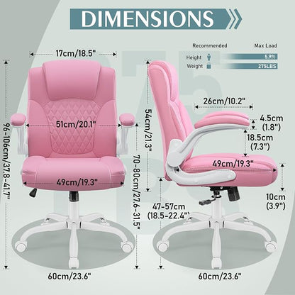 Leather Office Chair, PU Home Computer Desk Chairs - Image 3