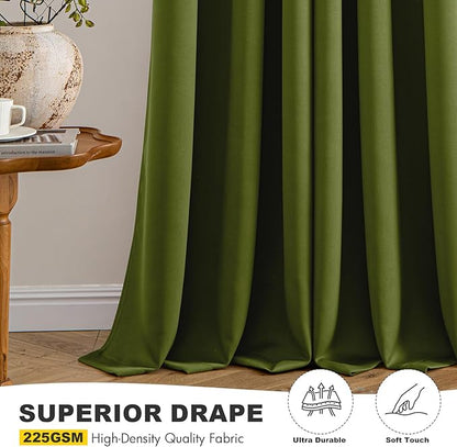MIULEE Blackout Curtains for Bedroom 2 Panel 40"x84" Long Light Olive Green | - Image 5