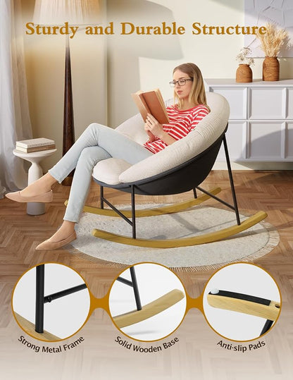 Kidirect Wide Rocking Chair Nursery, Comfy Saucer Nursery Rocking Chairs - Image 7