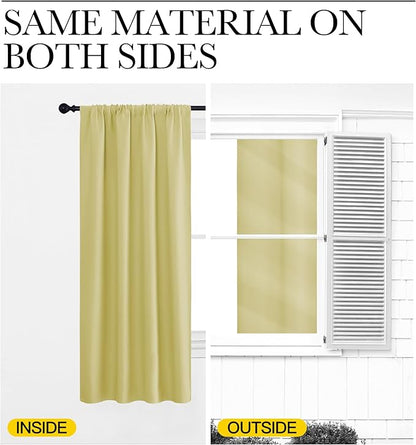 NICETOWN Blackout Curtains for RV Windows, Paler Yellow, 2 Panels, Room - Image 5