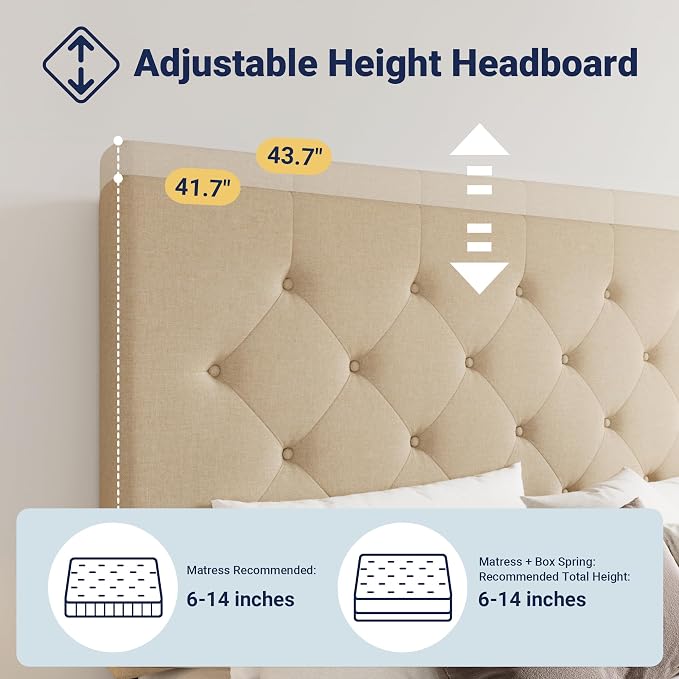 Allewie Upholstered Full Size Platform Bed Frame - Image 4