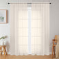 Cream Sheer Curtains 84 Inches Long 2 Panels Set by WelvetBLK