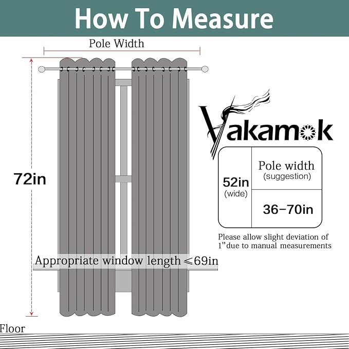 Yakamok Room Darkening Curtains 52x72 inch Light Sage Green-Living Room | 2 - Image 7