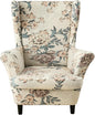 KRFOONN Velvet Wing Chair Slipcovers 2 Piece Stretch Printed Wingback Chair by KRFOONN
