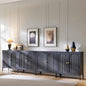 IFBUY Modern Sideboard Buffet Cabinet, 123.5" W Fluted Arched Buffet Cabinet by IFBUYFarmhouseFurniture