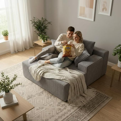 Sytopia Chaise Lounge with Armrests, Oversized Sofa Bed with 3 Pillows - Image 7