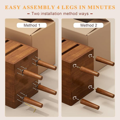 Narrow Nightstand with 3 Drawers Narrow Night Stand Solid Wood Bedside Table - Image 6