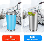 VEGOND 20oz Tumbler with Lid and Straw Stainless Steel Tumbler Cup Bulk Vacuum Insulated Double Wall Travel Coffee Mug Powder Coated Coffee Cup(Sky Blue 12 Pack