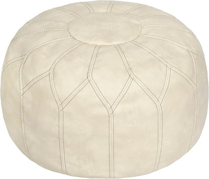 Thgonwid Unstuffed Moroccan Faux Leather Pouf Ottoman by Thgonwid