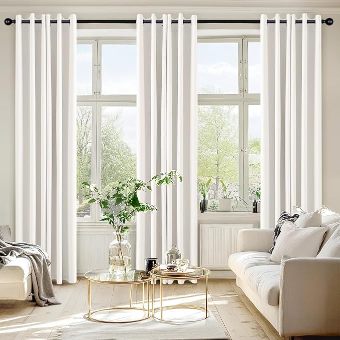 MIULEE Blackout Curtains for Bedroom 2 Panels 40 x 72 Inch Long Ivory | Thermal - Image 6