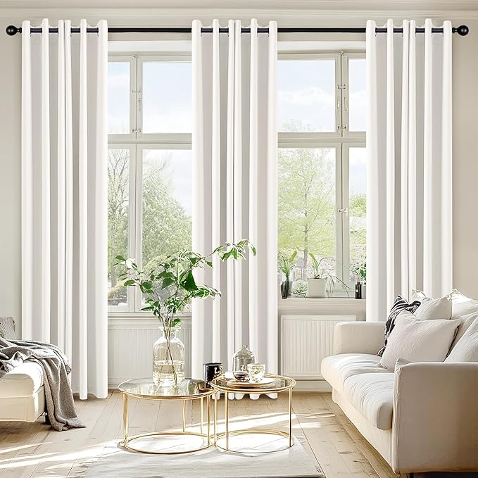 MIULEE Blackout Curtains for Bedroom 2 Panels 40 x 80 Inch Long Ivory | Thermal - Image 6