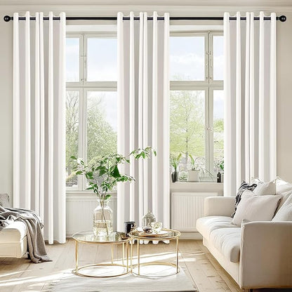 MIULEE Blackout Curtains for Bedroom 2 Panels 40 x 80 Inch Long Ivory | Thermal - Image 6