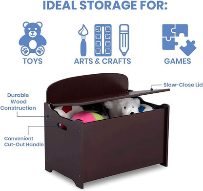 Delta Children MySize Deluxe Toy Box, Dark Chocolate - Image 4