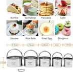 HULISEN Biscuit Cutter Set (5 Pieces/Set), Round Cookies Cutter with Handle, Professional Baking Dough Tools, Gift Package