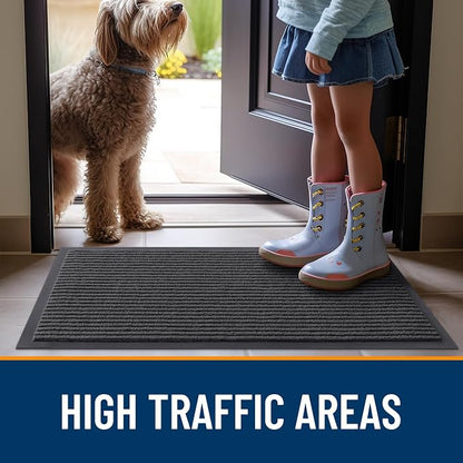 OLANLY 2-Pack Front Door Mats 47x32, Waterproof Heavy-Duty Doormats | Charcoal - Image 7
