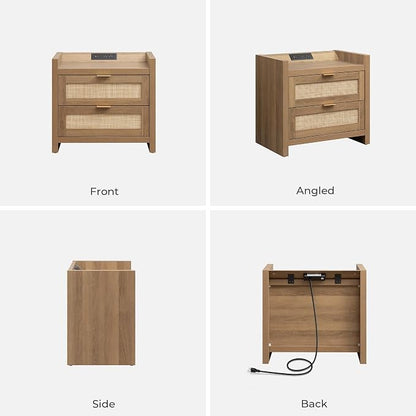 SICOTAS Rattan Nightstand End Table - Image 9