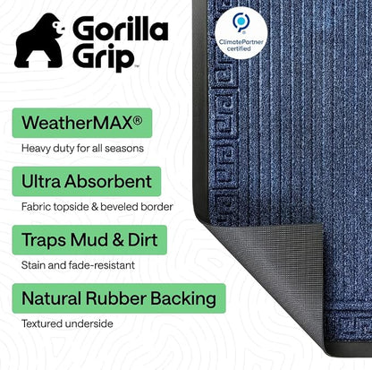 GORILLA GRIP 100% Waterproof All-Season WeatherMAX Doormat 35x23, US Designed - Image 2