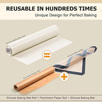 Silicone Baking Mat Roll - Best German Silicone - Non-slip Silicone Pastry Mat, Non-Stick Reusable Air Fryer Linner, Counter Mat, Oven Liner, Freeze Dryer Mat - 16IN x 8FT