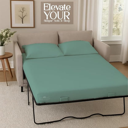Sleeper Sofa Bed Sheet, 100% Cotton 400 Thread Count, 4 Piece Set, Deep Pocket - Image 4