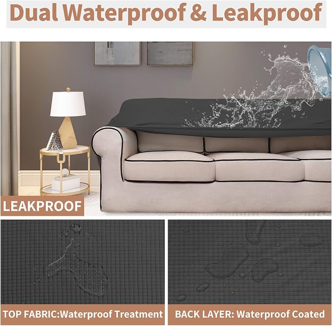 Easy-Going 100% Waterproof Couch Cover, 3 Cushion Oversized Sofa Cover | - Image 3