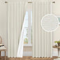 Natural 100% Blackout Linen Curtains 84 Inches 2 Panels, Ivory | Thermal by LAMIT