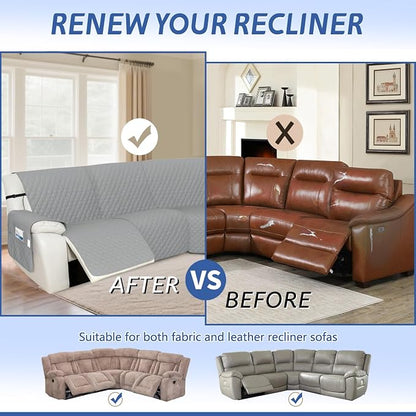Arfntevss Recliner Sectional Couch Covers Waterproof L Shape Sofa Cover - Image 6