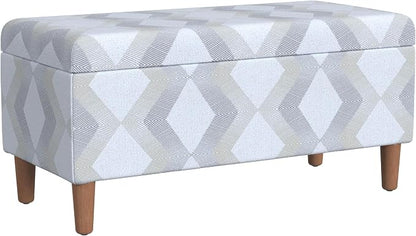 HomePop Malmo Decorative Storage Bench -Natural Woven Geo by HomePop