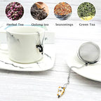 Cat Tea Infuser, 2 Pcs Cute Tea Diffuser Stainless Steel Mesh Loose Leaf Tea Infusers Tea Ball Strainers with Cat Pendants (Black&Orange Cats)