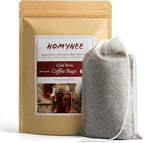 No Mess Cold Brew Coffee Filters - 100 Count Disposable Fine Mesh Brewing Bags for Concentrate/Iced Coffee Maker, French/Cold Press Kit, Hot Tea in Mason Jar or Pitcher, 4 x 6 Inches