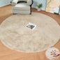ORINOVA Light Brown Beige Washable Shaggy Round Rug 5ft Faux Rabbit Fur Rugs by ORINOVA