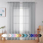 Simplebrand Light Grey Sheer Curtains 90 Inches Long 2 Panels, Light Filtering by Simplebrand
