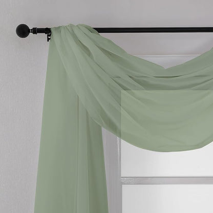 Chyhomenyc Extra Long Sage Green Sheer Curtains 144 inch 2 Panels, Translucent - Image 2