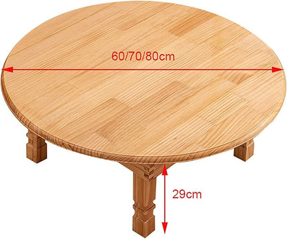 Folding Round Table, Korean Solid Wood Dining Table/Study Table/Coffee - Image 3