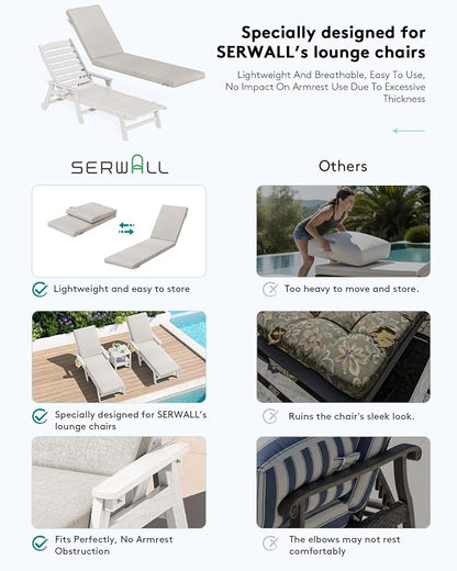 SERWALL Outdoor Chaise Lounge Set of 2 - Image 6