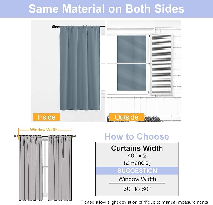 Simplebrand Ava Stone Blue Blackout Curtains - Image 8