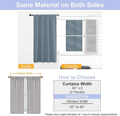 Simplebrand Ava Stone Blue Blackout Curtains - Image 8