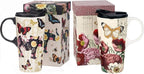 Topadorn Ceramic Travel Mug 17 oz. Coffee Latte Cup with Sealed Lid and Gift Box, Perfect for Coffee and Tea, 2 pack