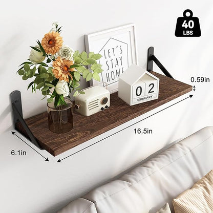 Fixwal Floating Shelves for Wall, Wood Wall Mounted Shelves for Bedroom - Image 3