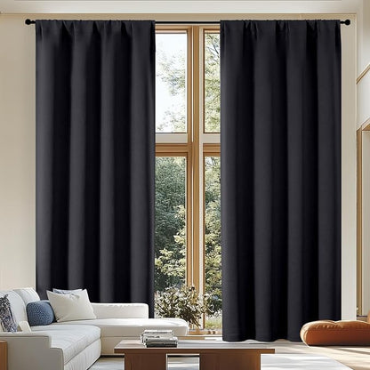 Simplebrand Ava Black Blackout Curtains by Simplebrand