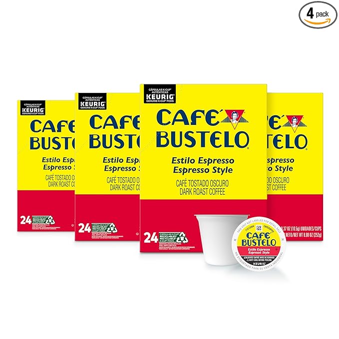 Café Bustelo Espresso Style Dark Roast Coffee, 96 Keurig K-Cup Pods