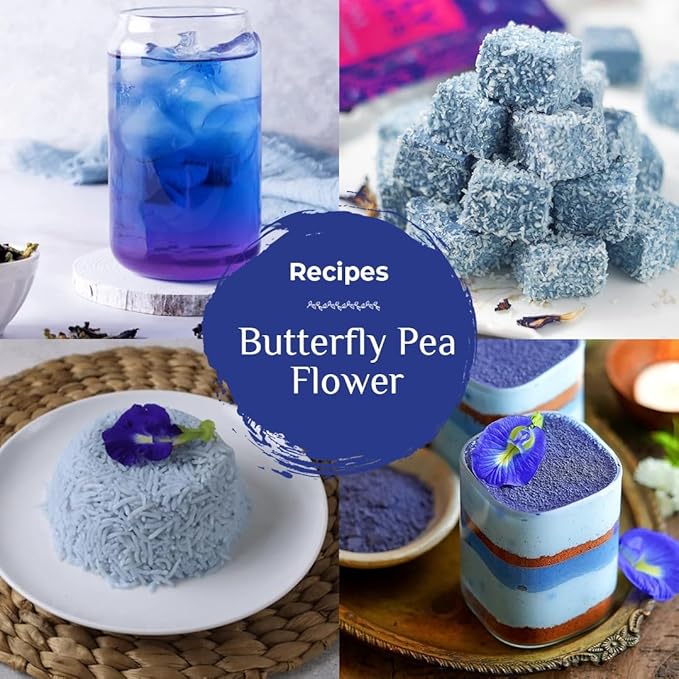 BLUE TEA - Butterfly Pea Flower Tea - 100 Count - Pyramid Plant Based Tea Bag | ANTIOXIDANT RICH | Tea Gift - Herbal Tea - Flower Based - Caffeine Free - Non-Bitter | Zipper Pack