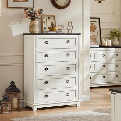 Joaxswe Farmhouse 5 Drawer Dresser - Image 5