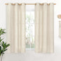 YoungsTex Short Linen Semi Sheer Curtains 45 Inch Length 2 Panels, Light by YoungsTex